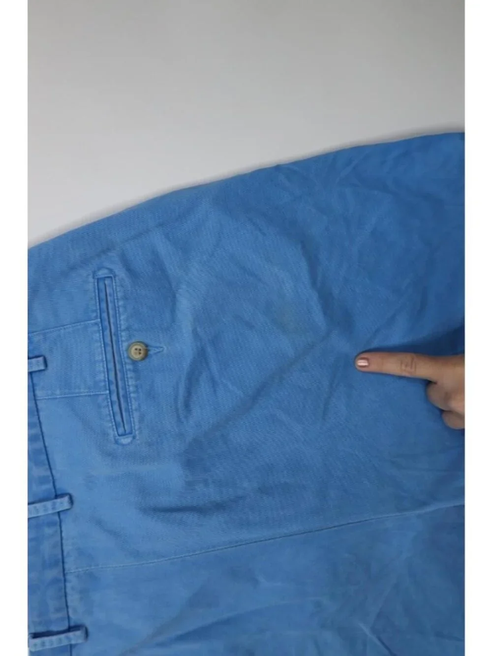 Peter Millar Mens 40 Stonewash Above Knee Golf Chino Shorts Blue Pima Cotton